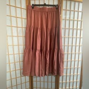 H&M brown/aburn Midi Skirt with Tiered Design
